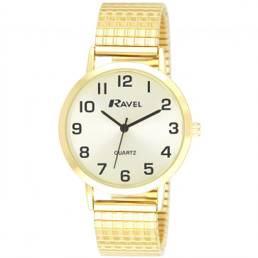Men's Traditional Expander Watch - Gold Tone / Champagne