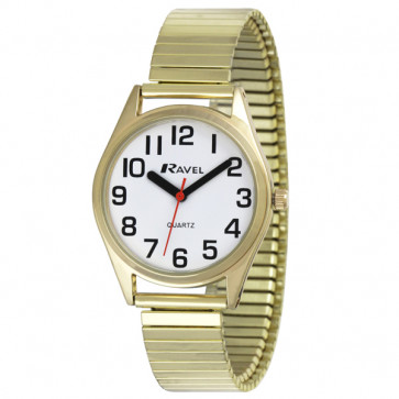 Women's Super Bold Easy Read Expander Watch - Gold Tone / White
