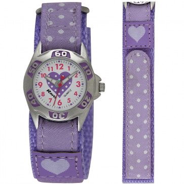 Kid's Easy Fasten Polka Dot Watch - Purple