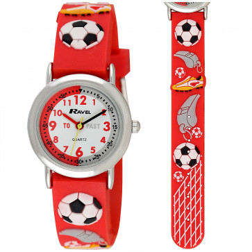 Kid's Time-Teacher Watch - Red Football