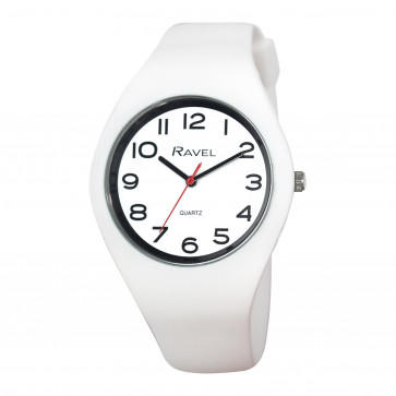 Unisex Comfort Fit Silicone Watch - White/White