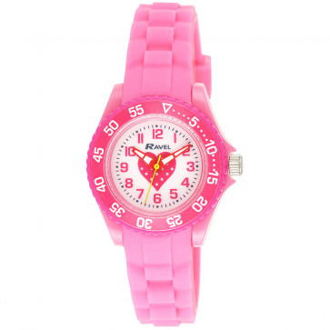 Kid's Silicone Heart Watch - Pink