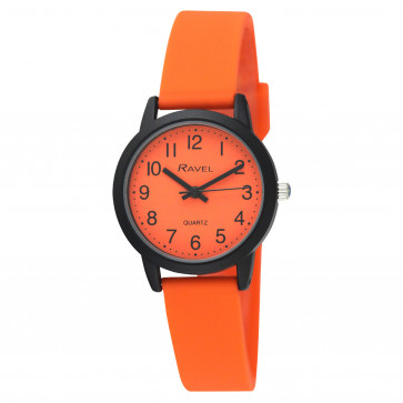Unisex Silicone Watch - Black/Orange