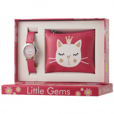 Little Gems Watch & Coin Purse Gift Set - Kitten