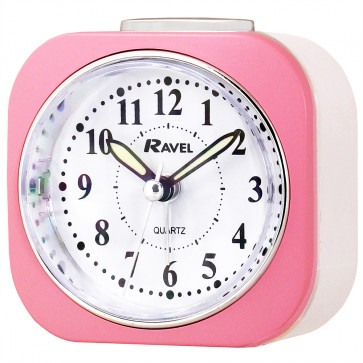 Ravel - Poplar Pastel / Silver Trim Alarm Clock - Pink