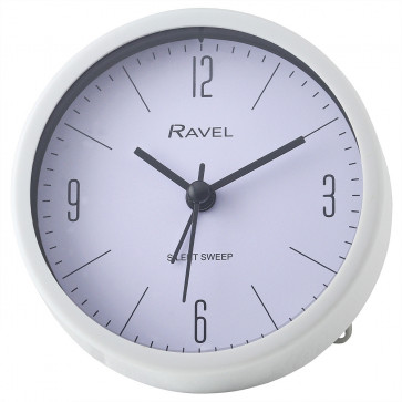 Contemporary Pastel Alarm Clock with Stand - White