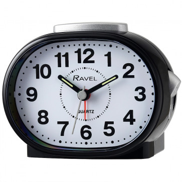 Classic Bold Oval Alarm Clock - Black