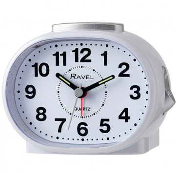 Classic Bold Oval Alarm Clock - White