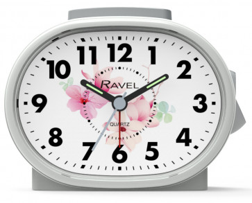 Picture Dial Alarm Clock - Foral White
