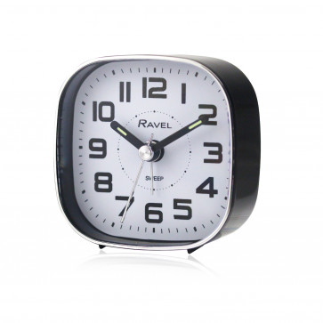 Petite Bedside Quartz Alarm Clock - Black