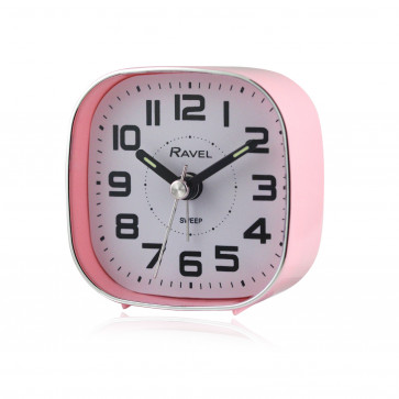 Petite Bedside Quartz Alarm Clock - Pink