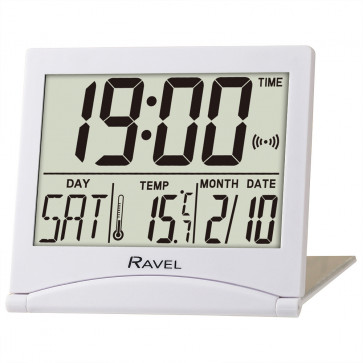 Digital Travel Flip Alarm Clock - White