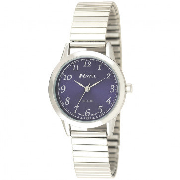 Women's Classic Expander Watch - Silver Tone / Blue