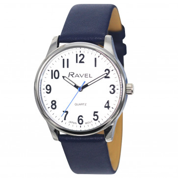 Unisex Premium Microfibre Leather Strap Watch - Blue