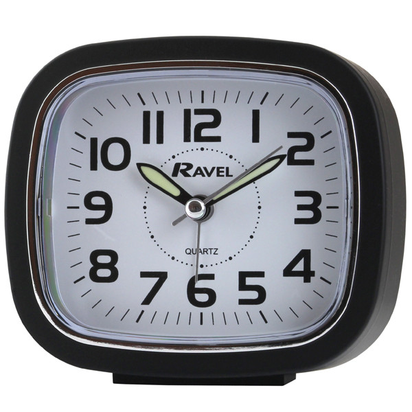 Ravel Gold Longford Mini Travel Quartz Alarm Clock Black