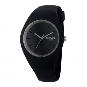 Unisex Comfort Fit Silicone Watch - Black