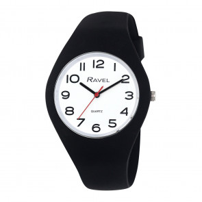 Unisex Comfort Fit Silicone Watch - Black/White