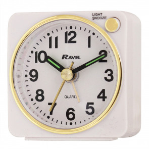 Ravel - Longford Mini Travel Alarm Clock - White