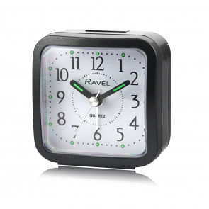 Mini Bedside Quartz Alarm Clock - Black