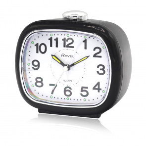 Large Sized Bedside Quartz Alarm Clock - Black