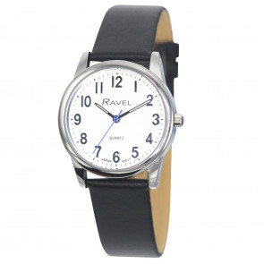 Unisex Premium Microfibre Leather Strap Watch - Black